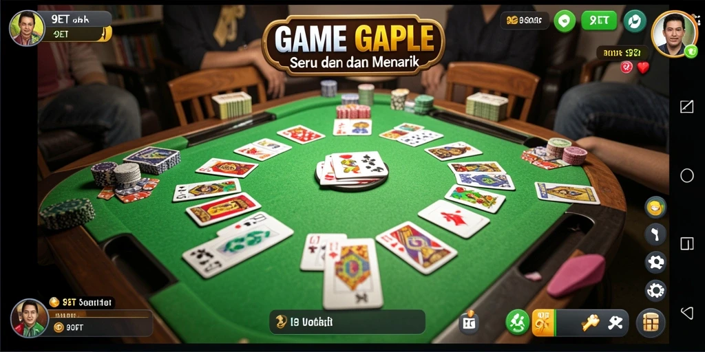 Screenshot gameplay Gaple yang seru dan menegangkan.