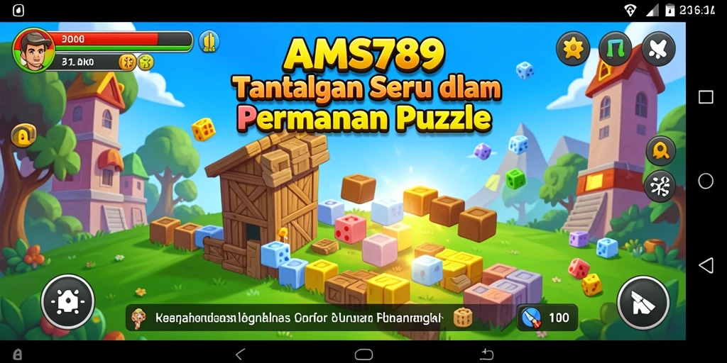 Screenshot AMS789 menampilkan gameplay menantang dan menarik pada level Puzzle.