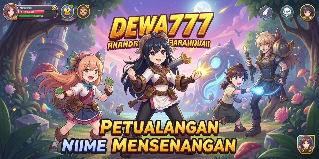 Tangkapan layar utama DEWA777 menampilkan pertarungan seru dalam game Anime.