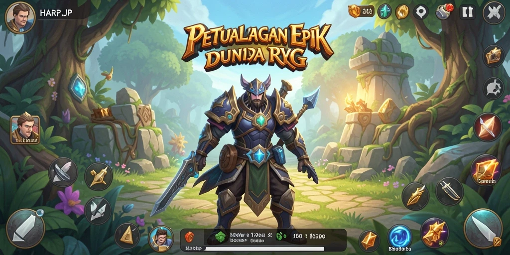 Tampilan gameplay seru di dalam HARAPJP RPG.