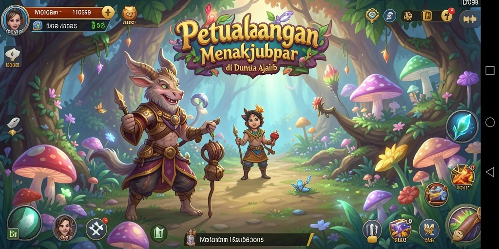Tangkapan layar gameplay ID098 yang menampilkan petualangan seru di lingkungan yang ajaib.