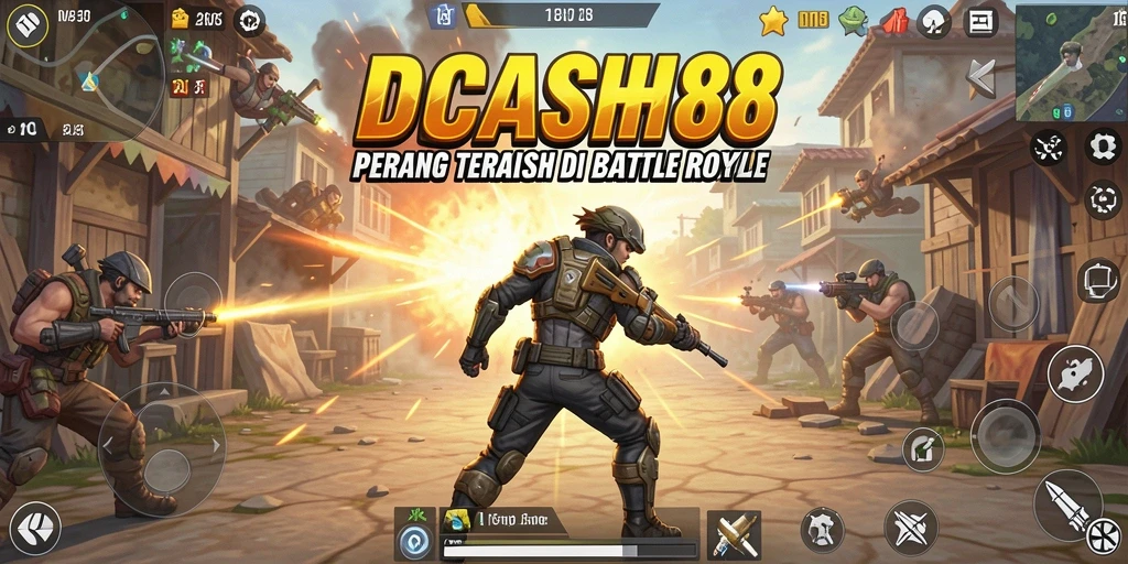 Screenshot IDCASH88 menampilkan aksi menegangkan dari permainan Battle Royale.