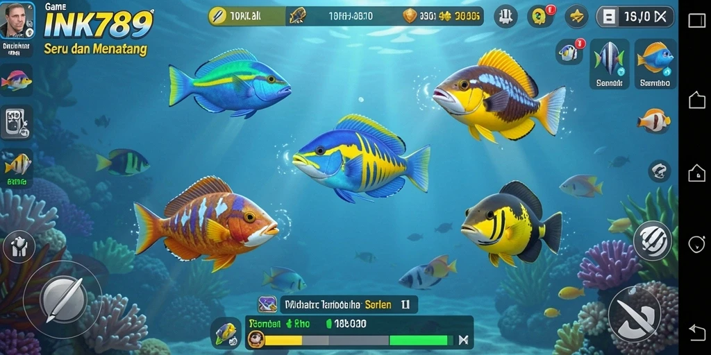 Tangkapan layar utama INK789 dengan aksi menembak ikan yang seru.