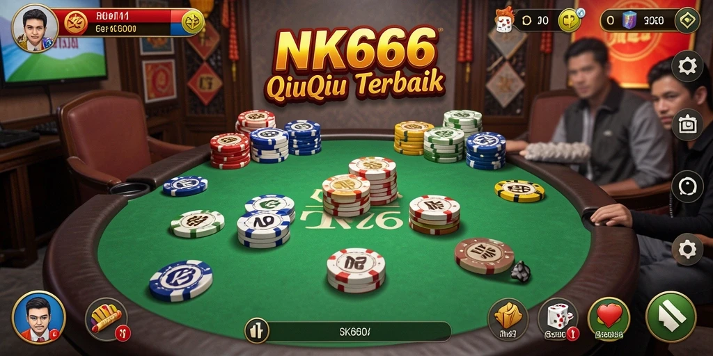 Tampilan gameplay seru dari NK666 yang menampilkan permainan QiuQiu.