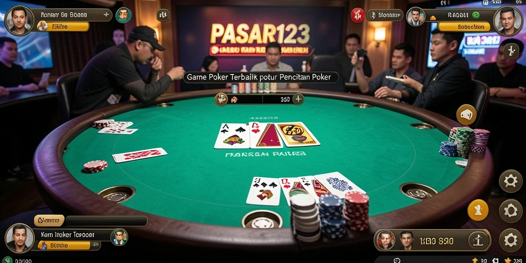 Screenshot PASAR123 menampilkan gameplay Poker yang seru dan kompetitif.