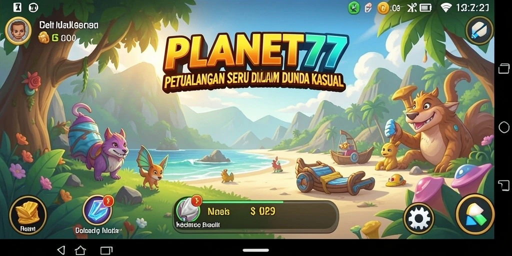 Screenshot menunjukkan gameplay seru dan interaktif dari <strong>PLANET77</strong>.