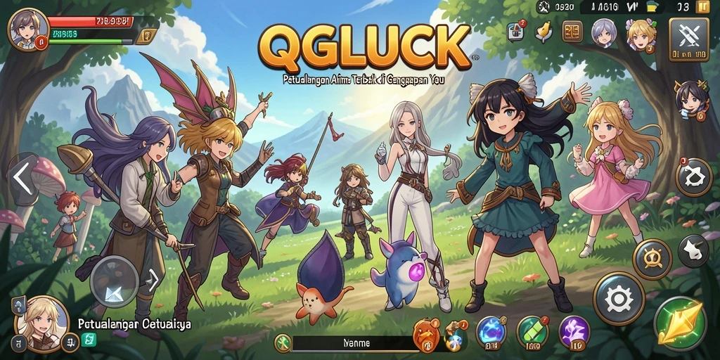 Gambaran gameplay QGLUCK yang menakjubkan dalam dunia Anime.