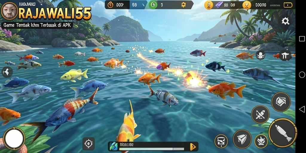 Gameplay seru RAJAWALI55 saat menembak ikan dengan grafis yang menarik.