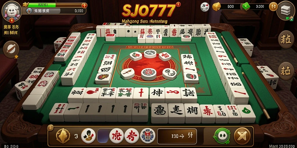 Tampilan gameplay SJO777 yang menarik dan penuh tantangan Mahjong.