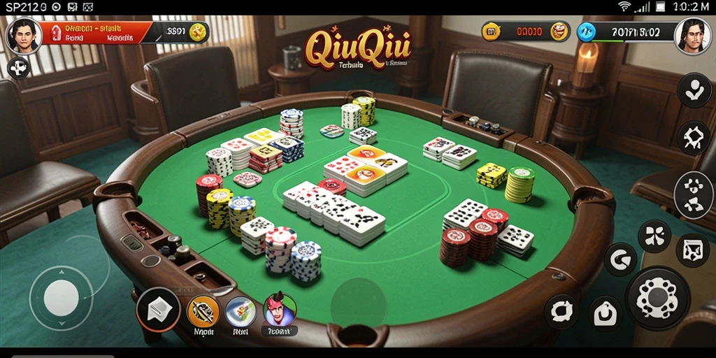 Tampilan menarik dari gameplay QiuQiu SP212 dengan teman-teman.