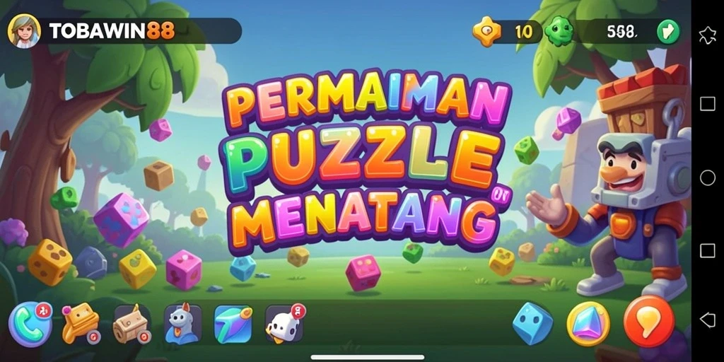 Screenshot gameplay TOBAWIN88 yang menampilkan tantangan puzzle.
