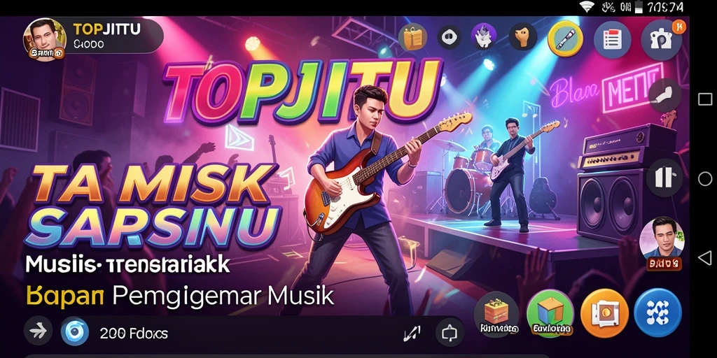 Tampilan gameplay seru dari aplikasi musik TOPJITU.